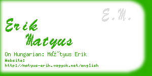 erik matyus business card